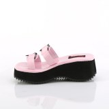 Rose 6,5 cm DEMONIA FLIP-12 mules plateforme de emo gothic