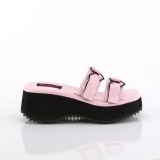 Rose 6,5 cm DEMONIA FLIP-12 mules plateforme de emo gothic