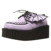 Rose 7,5 cm CREEPER-205 chaussures creepers femmes ailes de chauve-souris