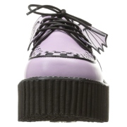 Rose 7,5 cm CREEPER-205 chaussures creepers femmes ailes de chauve-souris