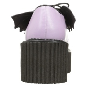 Rose 7,5 cm CREEPER-205 chaussures creepers femmes ailes de chauve-souris