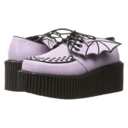Rose 7,5 cm CREEPER-205 chaussures creepers femmes ailes de chauve-souris