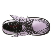 Rose 7,5 cm CREEPER-205 chaussures creepers femmes ailes de chauve-souris