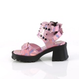 Rose 7 cm Demonia BRATTY-07 sandale plateforme chunky talon pais