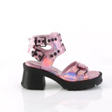 Rose 7 cm Demonia BRATTY-07 sandale plateforme chunky talon pais