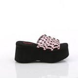 Rose 9 cm DEMONIA FUNN-13 mules plateforme de emo gothic