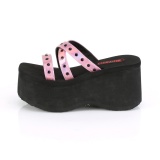 Rose 9 cm DEMONIA FUNN-19 mules plateforme de gothic