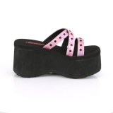 Rose 9 cm DEMONIA FUNN-19 mules plateforme de gothic