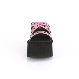 Rose 9 cm DEMONIA FUNN-19 mules plateforme de gothic