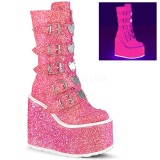Rose Glitter 14 cm SWING-230G bottes cyberpunk plateforme