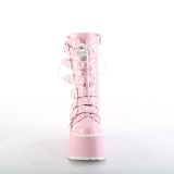 Rose Hologramme 9 cm DAMNED-225 plateformes bottes  boucles pour femmes