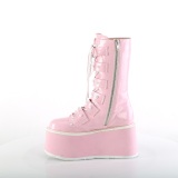Rose Hologramme 9 cm DAMNED-225 plateformes bottes  boucles pour femmes