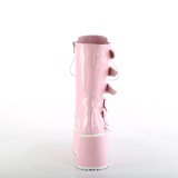 Rose Hologramme 9 cm DAMNED-225 plateformes bottes à boucles pour femmes