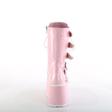 Rose Hologramme 9 cm DAMNED-225 plateformes bottes  boucles pour femmes