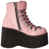 Rose Similicuir 11,5 cm KERA-21 bottines lolita talons compenses