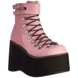 Rose Similicuir 11,5 cm KERA-21 bottines lolita talons compenses