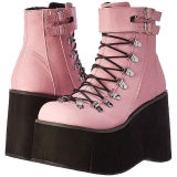 Rose Similicuir 11,5 cm KERA-21 bottines lolita talons compenses