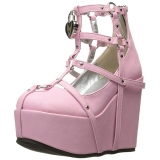 Rose Similicuir 13 cm POISON-25-2 bottines lolita talons compenses