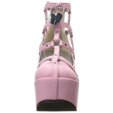 Rose Similicuir 13 cm POISON-25-2 bottines lolita talons compenses