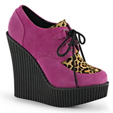 Rose Similicuir CREEPER-304 chaussures creepers compensées