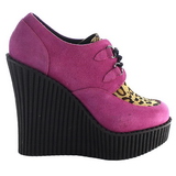 Rose Similicuir CREEPER-304 chaussures creepers compensées