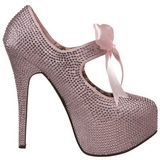 Rose Strass 14,5 cm Burlesque TEEZE-04R Talons Aiguilles Escarpins