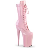 Rose Verni 23 cm INFINITY-1050 talons trs hauts - bottines plateforme extrme