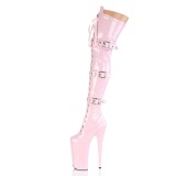 Rose Verni 25,5 cm BEYOND-3028 bottes trs hauts - cuissardes plateforme extrme