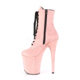 Rose faux suede 20 cm FLAMINGO-1020FS bottines de pole dance