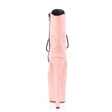 Rose faux suede 20 cm FLAMINGO-1020FS bottines de pole dance