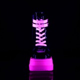 Rose neon 11,5 cm SHAKER-52 bottines cyberpunk plateforme