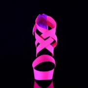 Rose neon 15 cm DELIGHT-669UV chaussure  talons de pole dance