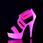 Rose neon 15 cm DELIGHT-669UV chaussure à talons de pole dance