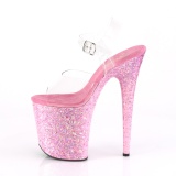 Rose paillettes 20 cm FLAMINGO-808CF chaussure  talons de pole dance