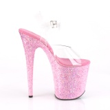 Rose paillettes 20 cm FLAMINGO-808CF chaussure  talons de pole dance