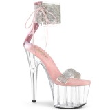 Rose strass 18 cm ADORE-727RS talon haut avec manchette de cheville