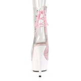 Rose transparent 15 cm DELIGHT-1018C bottines de striptease