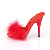 Rouge 13 cm POISE-501F plumes de marabout Mules Chaussures