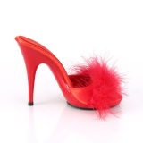 Rouge 13 cm POISE-501F plumes de marabout Mules Chaussures