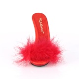 Rouge 13 cm POISE-501F plumes de marabout Mules Chaussures