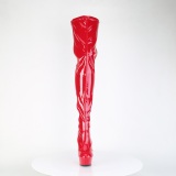 Rouge 15 cm DELIGHT-4000 Vinyle plateforme bottes cuissardes crotch haute