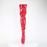 Rouge 15 cm DELIGHT-4000 Vinyle plateforme bottes cuissardes crotch haute