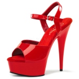 Rouge 15 cm DELIGHT-609 talons hauts pleaser plateforme