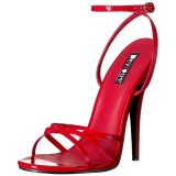 Rouge 15 cm Devious DOMINA-108 sandales à talons aiguilles