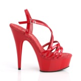 Rouge 15 cm Pleaser DELIGHT-613 Sandales femme  talon