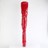 Rouge 18 cm ADORE-4000 Vinyle plateforme bottes cuissardes crotch haute