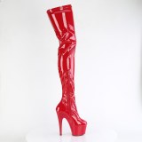 Rouge 18 cm ADORE-4000 Vinyle plateforme bottes cuissardes crotch haute