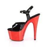 Rouge 18 cm ADORE-709 Chrome Plateforme Talons Hauts