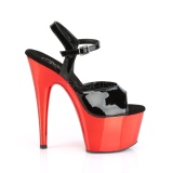 Rouge 18 cm ADORE-709 Chrome Plateforme Talons Hauts