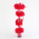 Rouge 18 cm ADORE-728F sandales  talons hauts et plumes pole dance